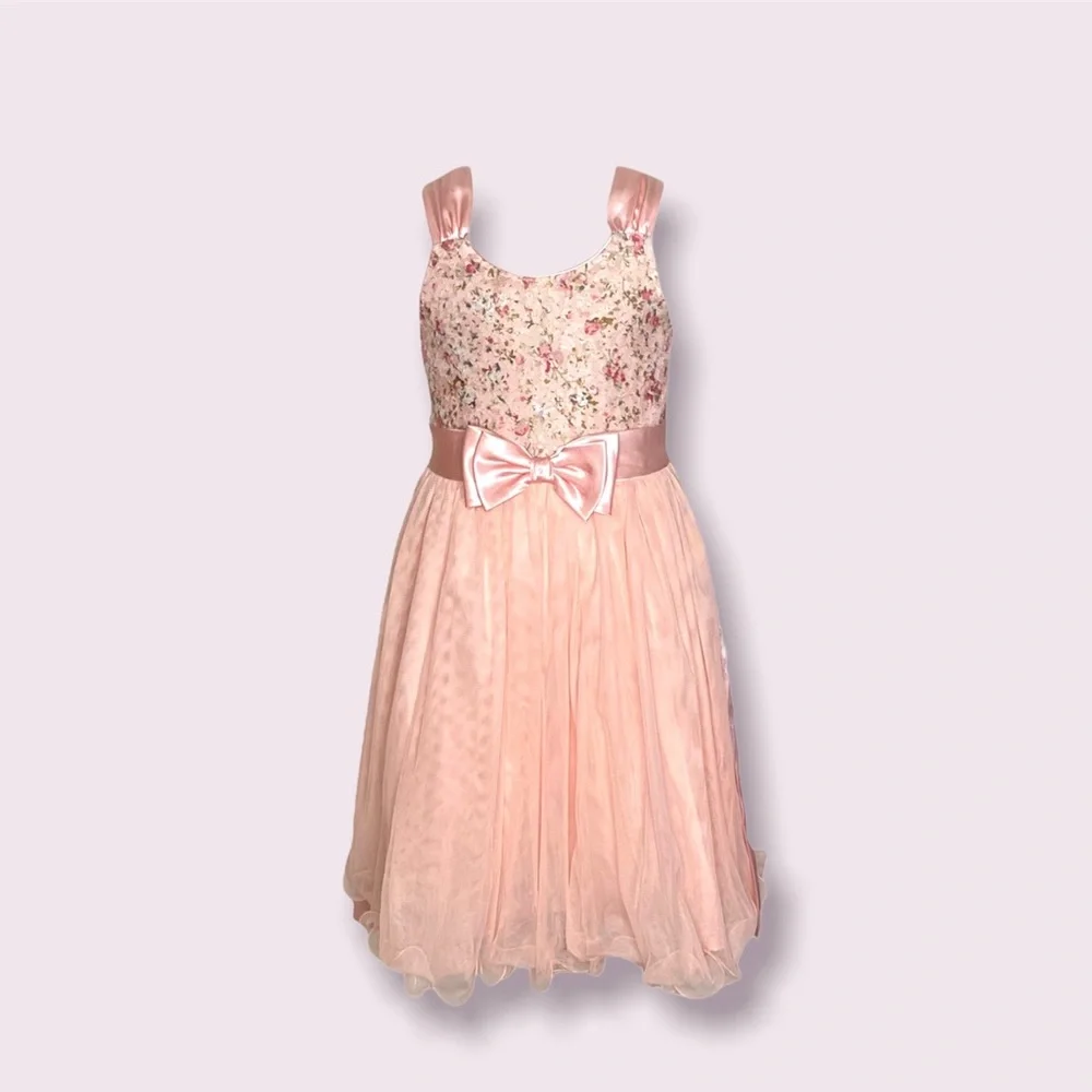 New* pretty multi-colored pink dress! Size: 5 little girls! - Picture 2 of 3